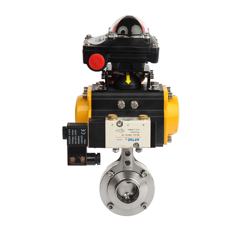 气动卡箍球阀（带限位开关与电磁阀）